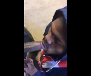 Homeless Black Dude Sucking Black Dick for Money